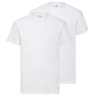 Fruit of the Loom Rundhalsshirt Valueweight T-Shirt Weiß/Grau