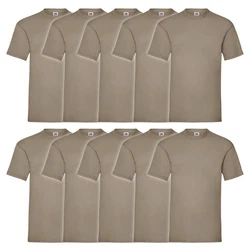 Fruit of the Loom Rundhalsshirt Valueweight T-Shirt Khaki/Grau/Braun