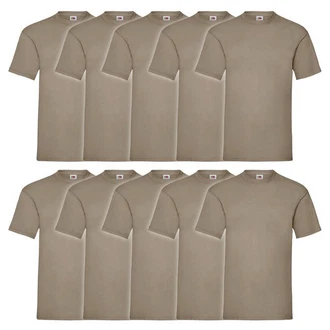 Fruit of the Loom Rundhalsshirt Valueweight T-Shirt Khaki/Grau/Braun Fruit of the Loom Rundhalsshirt Valueweight T-Shirt Khaki/Grau/Braun