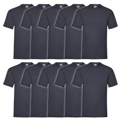 Fruit of the Loom Rundhalsshirt Valueweight T-Shirt Dunkelblau/Dunkelgrau