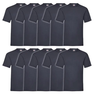Fruit of the Loom Rundhalsshirt Valueweight T-Shirt Dunkelblau/Dunkelgrau
