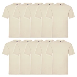 Fruit of the Loom Rundhalsshirt Valueweight T-Shirt Weiß/Khaki/Beige