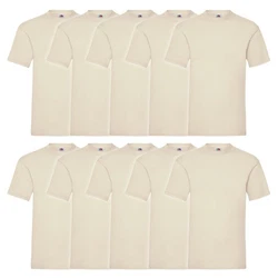 Fruit of the Loom Rundhalsshirt Valueweight T-Shirt Weiß/Khaki/Beige
