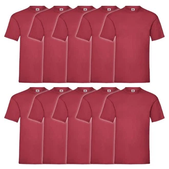 Fruit of the Loom Rundhalsshirt Valueweight T-Shirt Bordeaux/Rot/Dunkelrot