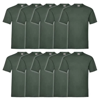 Fruit of the Loom Rundhalsshirt Valueweight T-Shirt Dunkelgrün/Grün Fruit of the Loom Rundhalsshirt Valueweight T-Shirt Dunkelgrün/Grün