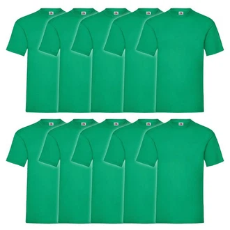 Fruit of the Loom Rundhalsshirt Valueweight T-Shirt Grün/Dunkelgrün
