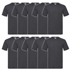Fruit of the Loom Rundhalsshirt Valueweight T-Shirt Dunkelgrau/Grau/Dunkelblau