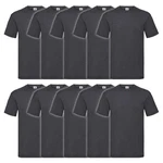 Fruit of the Loom Rundhalsshirt Valueweight T-Shirt Dunkelgrau/Grau/Dunkelblau
