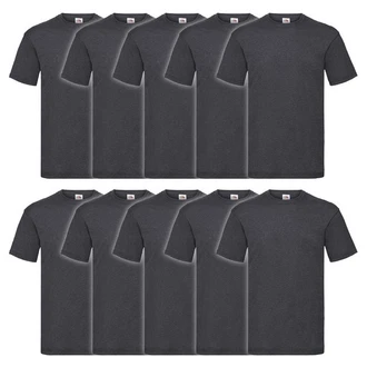 Fruit of the Loom Rundhalsshirt Valueweight T-Shirt Dunkelgrau/Grau/Dunkelblau