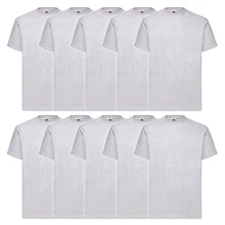 Fruit of the Loom Rundhalsshirt Valueweight T-Shirt Grau/Weiß/Hellgrau