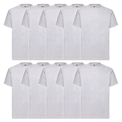 Fruit of the Loom Rundhalsshirt Valueweight T-Shirt Grau/Weiß/Hellgrau