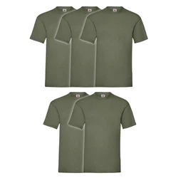 Fruit of the Loom Rundhalsshirt Valueweight T-Shirt Dunkelgrün/Grün