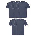 Fruit of the Loom Rundhalsshirt Valueweight T-Shirt Dunkelblau/Blau/Grau