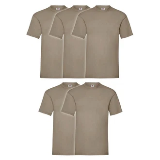 Fruit of the Loom Rundhalsshirt Valueweight T-Shirt Braun/Grau/Khaki/Beige Fruit of the Loom Rundhalsshirt Valueweight T-Shirt Braun/Grau/Khaki/Beige