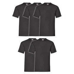 Fruit of the Loom Rundhalsshirt Valueweight T-Shirt Schwarz/Dunkelgrau/Grau