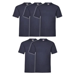 Fruit of the Loom Rundhalsshirt Valueweight T-Shirt Dunkelblau/Schwarz