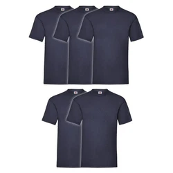 Fruit of the Loom Rundhalsshirt Valueweight T-Shirt Dunkelblau/Schwarz