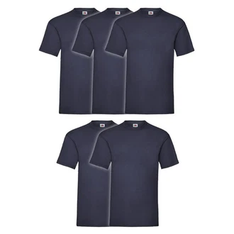 Fruit of the Loom Rundhalsshirt Valueweight T-Shirt Dunkelblau/Schwarz Fruit of the Loom Rundhalsshirt Valueweight T-Shirt Dunkelblau/Schwarz