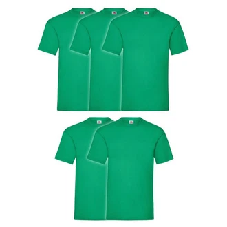Fruit of the Loom Rundhalsshirt Valueweight T-Shirt Grün/Dunkelgrün