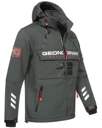 Geographical Norway Softshelljacke Herren Windbreaker Regenjacke Dunkelgrün/Dunkelgrau
