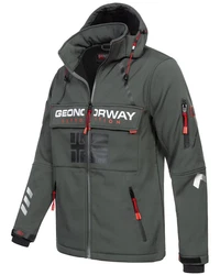Geographical Norway Softshelljacke Herren Windbreaker Regenjacke Dunkelgrün/Dunkelgrau