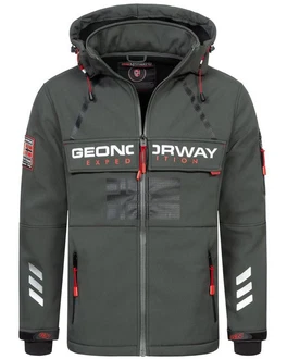 Geographical Norway Softshelljacke Herren Windbreaker Regenjacke Dunkelgrün/Dunkelgrau
