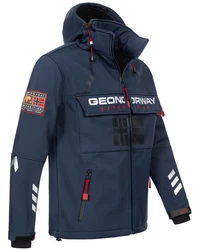 Geographical Norway Softshelljacke Herren Windbreaker Regenjacke Dunkelblau/Hellblau/Rot
