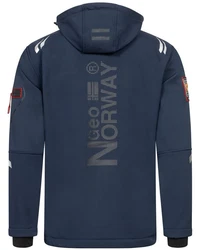 Geographical Norway Softshelljacke Herren Windbreaker Regenjacke Dunkelblau/Hellblau/Rot