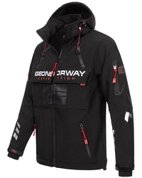 Geographical Norway Softshelljacke Herren Windbreaker Regenjacke Rot/Schwarz/Hellblau/Weiß
