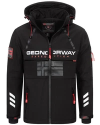 Geographical Norway Softshelljacke Herren Windbreaker Regenjacke Rot/Schwarz/Hellblau/Weiß
