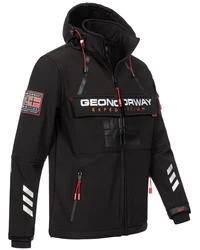 Geographical Norway Softshelljacke Herren Windbreaker Regenjacke Rot/Schwarz/Hellblau/Weiß