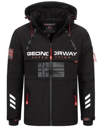 Geographical Norway Softshelljacke Herren Windbreaker Regenjacke Rot/Schwarz/Hellblau/Weiß