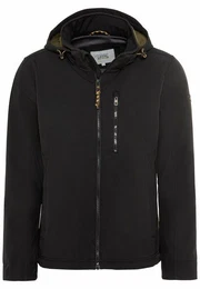 Softshelljacke mit abnehmbarer Kapuze Markenlabel