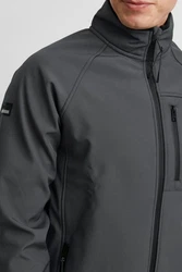 !Solid Softshelljacke SDSolane Übergangsjacke mit Stehkragen Dunkelgrau/Grau/Schwarz