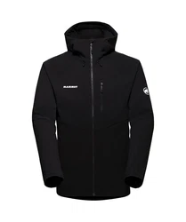 Mammut Softshelljacke Ultimate Comfort SO Hooded Jacket Men Schwarz/Dunkelrot