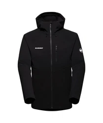 Mammut Softshelljacke Ultimate Comfort SO Hooded Jacket Men Schwarz/Dunkelrot