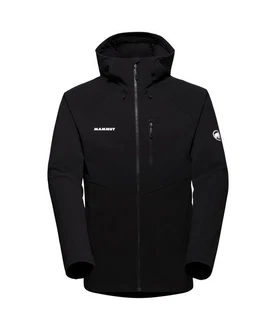 Mammut Softshelljacke Ultimate Comfort SO Hooded Jacket Men Schwarz/Dunkelrot