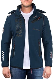 Softshelljacke Herren Outdoor Jacke baroyaute Navy/Black S mit abnehmbarer Kapuze