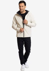 Elkline Softshelljacke Serious sportlich mit Kapuze Khaki/Beige/Braun/Grau