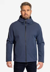 Elkline Softshelljacke Serious sportlich mit Kapuze Dunkelblau/Blau