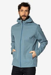 Elkline Softshelljacke Serious sportlich mit Kapuze Grau/Blau/Hellblau