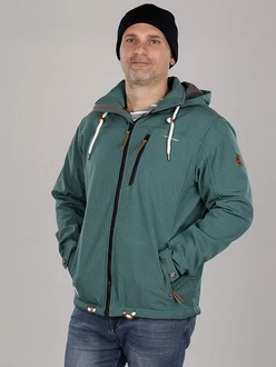 Dry Fashion Softshelljacke Herren Outdoor Heiligenhafen Dunkelgrün/Grün/Türkis