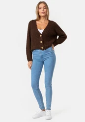 Decay Strickjacke V-Ausschnitt Braun/Dunkelbraun