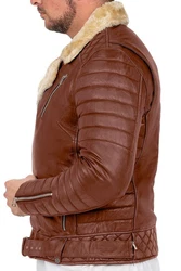 Reichstadt Lederjacke Herren Bikerjacke RS008LUX Cognac