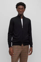 BOSS Strickjacke Balonso Schwarz/Dunkelgrau