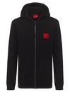 HUGO Sweatjacke Daple Schwarz/Rosa/Rot