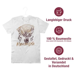 Shirtracer T-Shirt Almrausch Hirsch Tradition Alpen Almerer Mode fr Oktoberfest Herren Hellgrau/Weiß/Gelb/Grau/Beige/Rosa