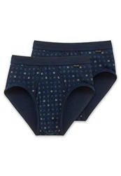 Schiesser Slip Cotton Essentials mit Eingriff Dunkelblau/Blau