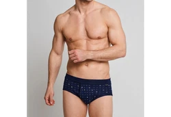 Schiesser Slip Cotton Essentials mit Eingriff Dunkelblau/Blau
