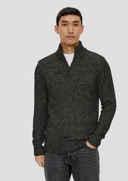 Strickpullover Slim Fit: Strickpullover mit Reiverschluss
